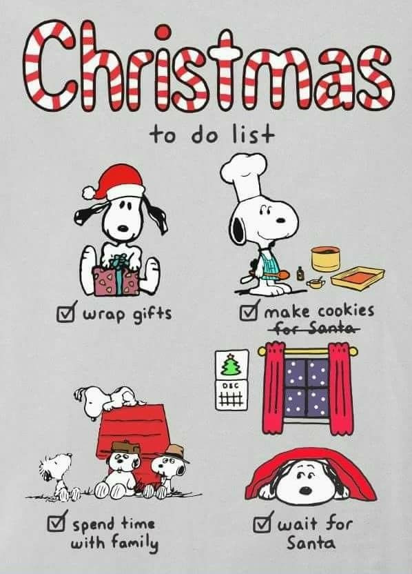 Snoopy Christmas Quotes
 Christmas to do list snoopy and the gang
