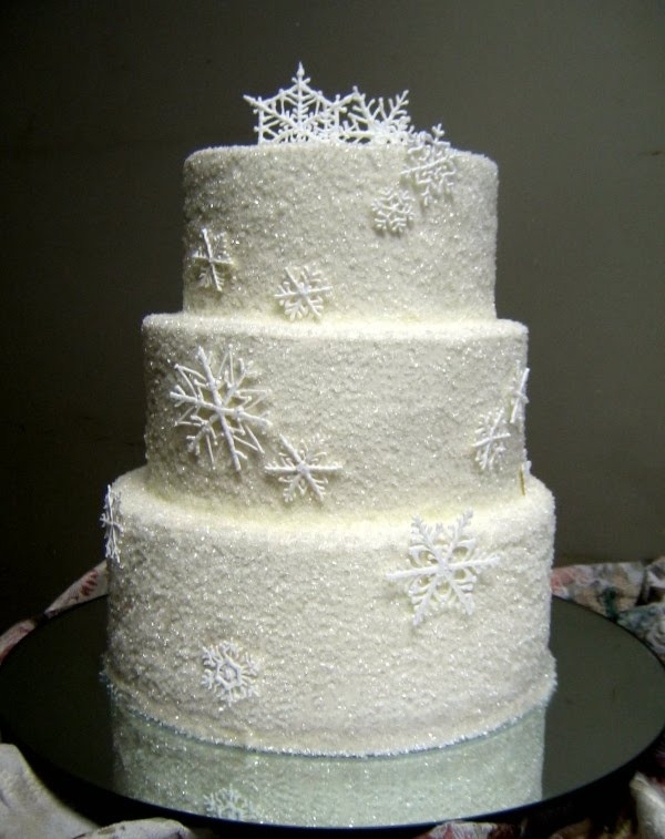 Snowflake Wedding Cakes
 Trumps Catering Winter Wedding Cakes