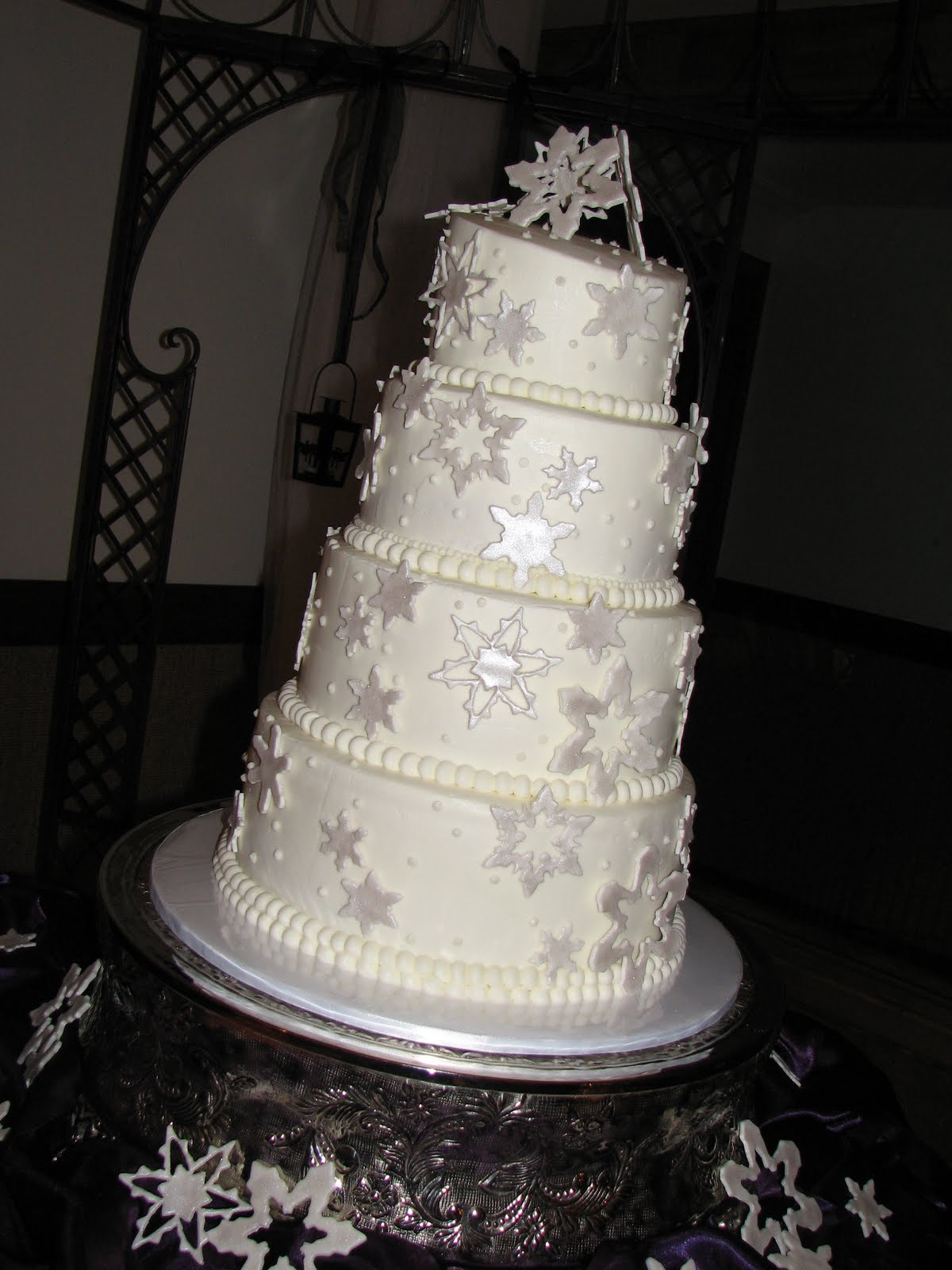 Snowflake Wedding Cakes
 Decadent Designs Katie s Winter Snowflake Wedding Cake