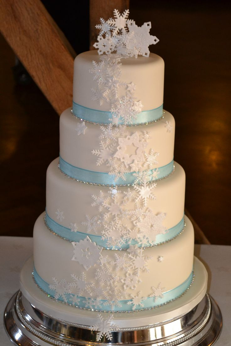 Snowflake Wedding Cakes
 Cascading snowflake wedding cake