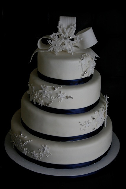 Snowflake Wedding Cakes
 Cakes by Jyl Snowflake Wedding Cake & Snowflake Cupcakes
