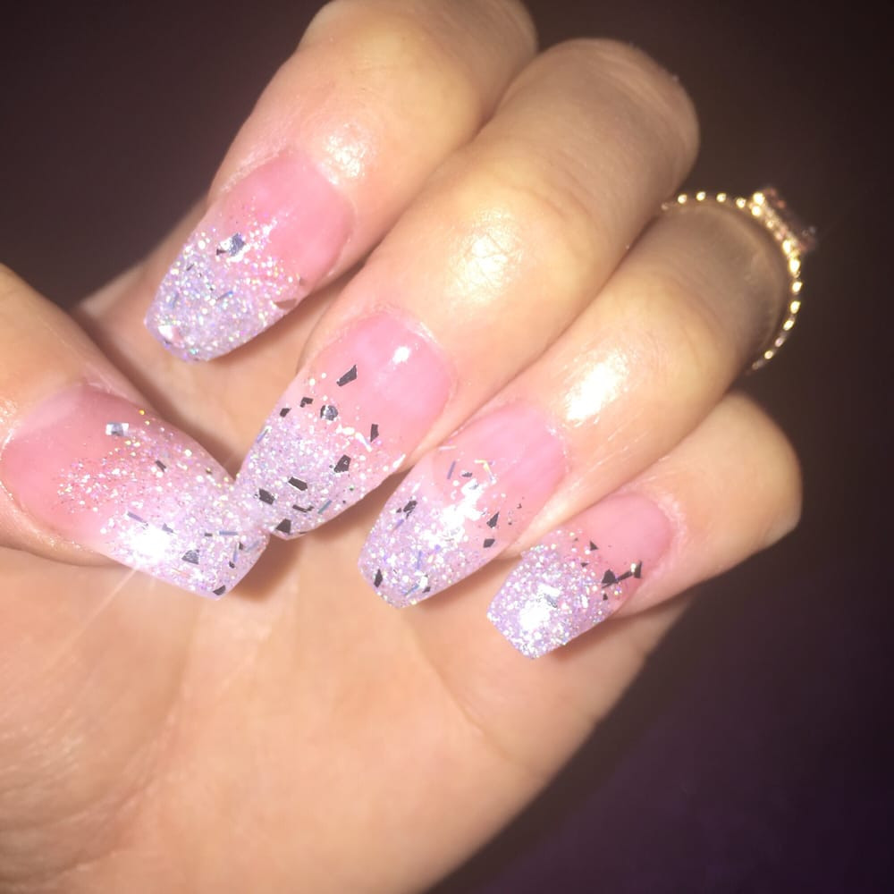 Sns Glitter Nails
 SNS ballerina glitter nails I just got these done today