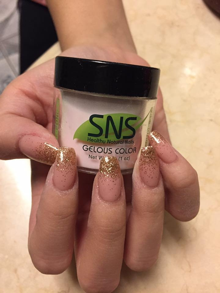 Sns Glitter Nails
 Gold ombré glitter SNS nails Yelp