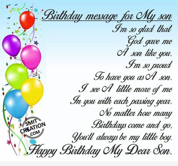 Son Birthday Wishes
 Happy Birthday Son Quotes Wishes for Son on His Bday