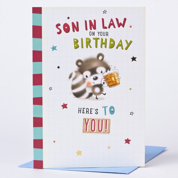 Son In Law Birthday Card
 Birthday Card Son in Law Raccoon Cartoon