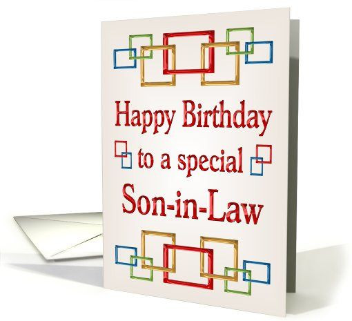 Son In Law Birthday Card
 Happy Birthday Son in Law Colorful Links card