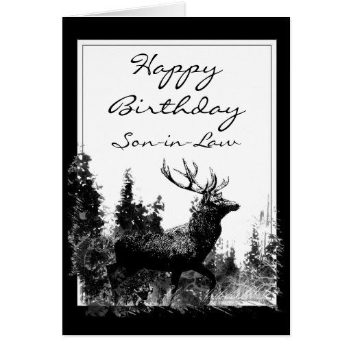 Son In Law Birthday Card
 Happy Birthday Son in Law Vintage Stag Deer Card