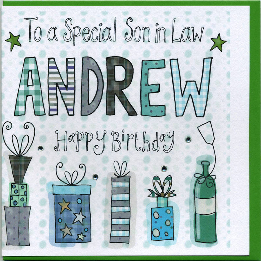 Son In Law Birthday Card
 personalised son in law birthday card by claire sowden