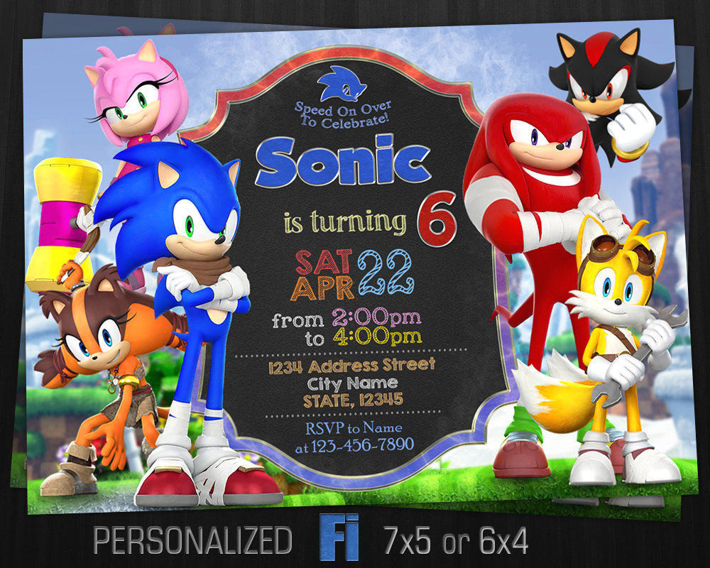 Sonic Birthday Party
 Sonic Invitation Sonic Birthday Party Sonic Knuckles