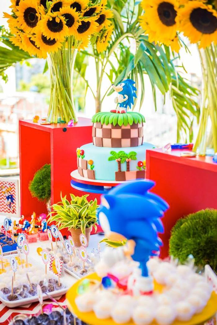 Sonic Birthday Party
 Kara s Party Ideas Sonic Themed Birthday Party via Kara s