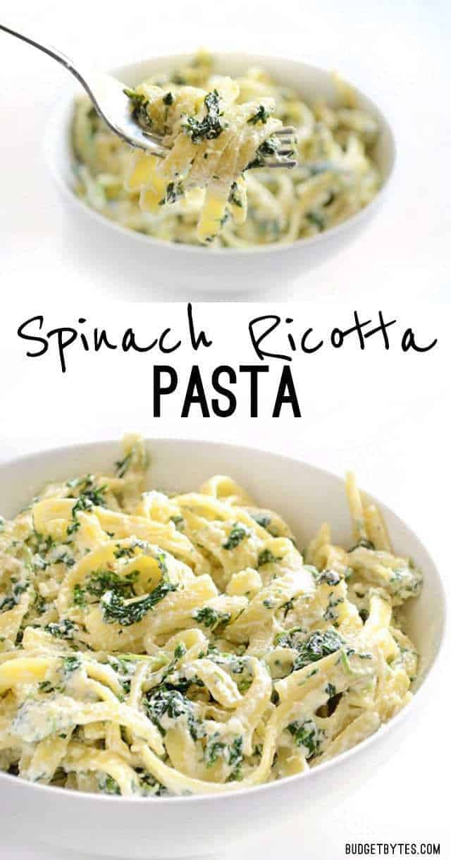 Spaghetti With Ricotta Cheese
 Easy Spinach Ricotta Pasta Bud Bytes