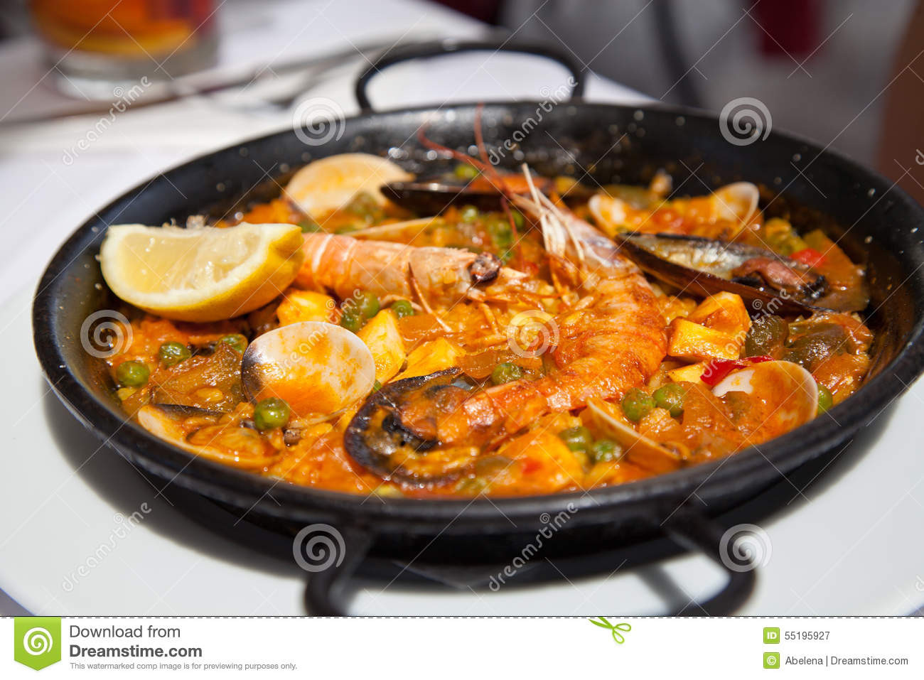 Spanish Rice Dish With Seafood
 Spanish Paella Stock Image