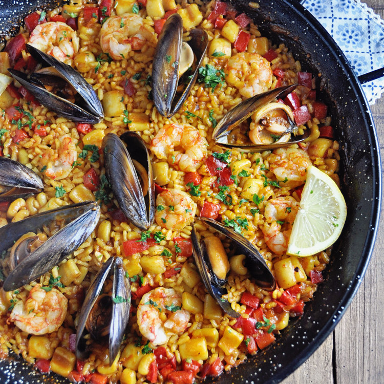 Spanish Rice Dish With Seafood
 Authentic Spanish Seafood Paella Recipe Spain on a Fork