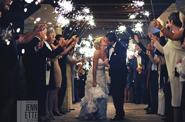 Sparkler Wedding Photo
 Go Out With A Bang Coordinating Sparkler Exits