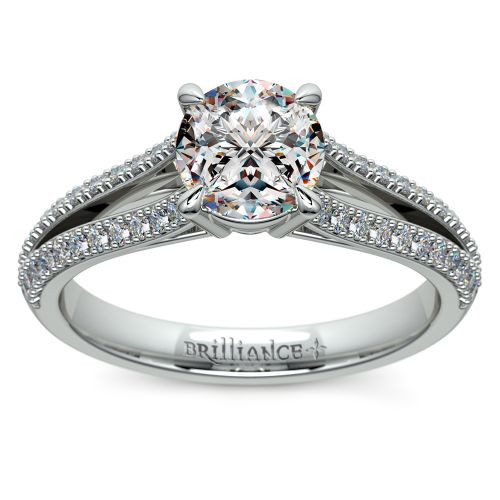 Split Shank Diamond Engagement Ring
 Split Shank Diamond Engagement Ring in Platinum