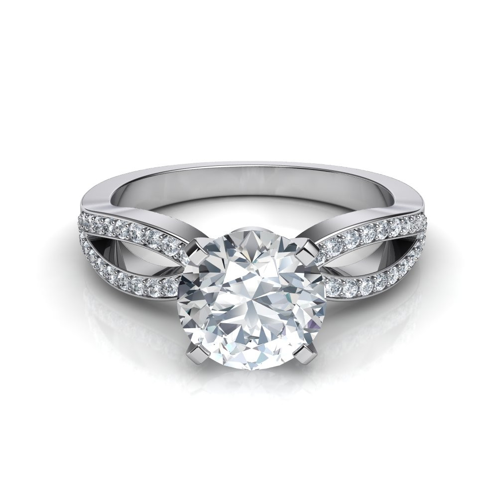 Split Shank Diamond Engagement Ring
 Split Shank Pave Diamond Engagement Ring