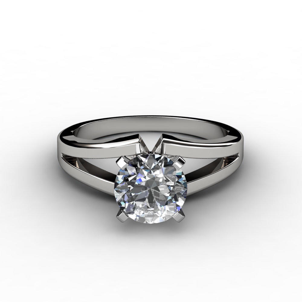Split Shank Diamond Engagement Ring
 Round Diamond Split Shank Engagement Ring