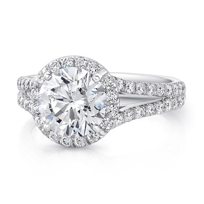 Split Shank Diamond Engagement Ring
 Uneek Split Shank Round Halo Diamond Engagement Ring LVS873