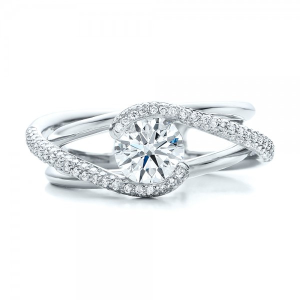 Split Shank Diamond Engagement Ring
 Custom Split Shank Pave Diamond Engagement Ring