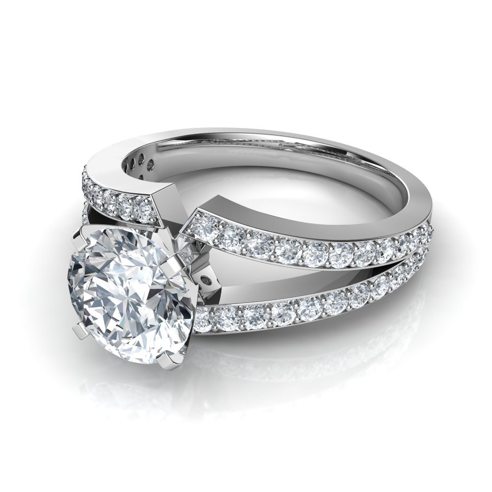 Split Shank Diamond Engagement Ring
 Split Shank Princess Cut Engagement Ring