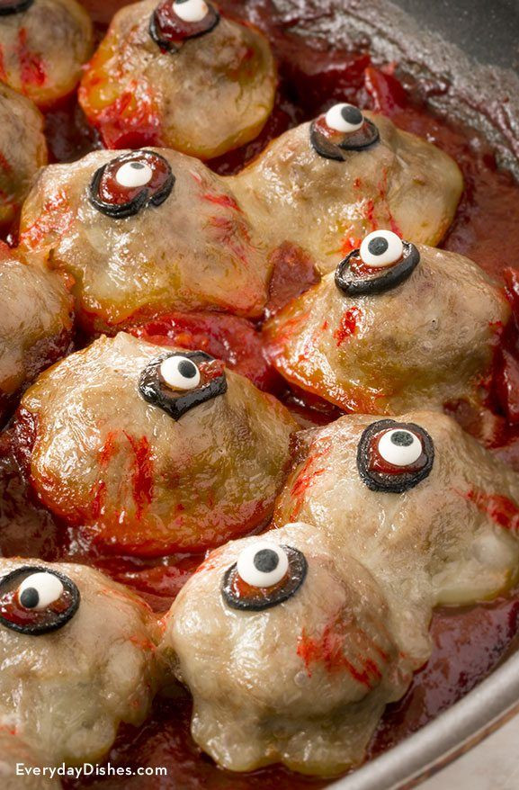 Spooky Party Food Ideas For Halloween
 Halloween Meatball Eyes