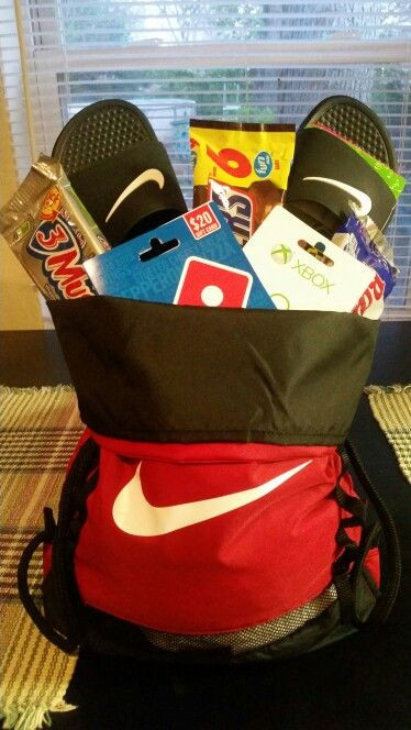 Sports Gift Ideas For Boys
 Easter "basket" for a teenager Easter Spring