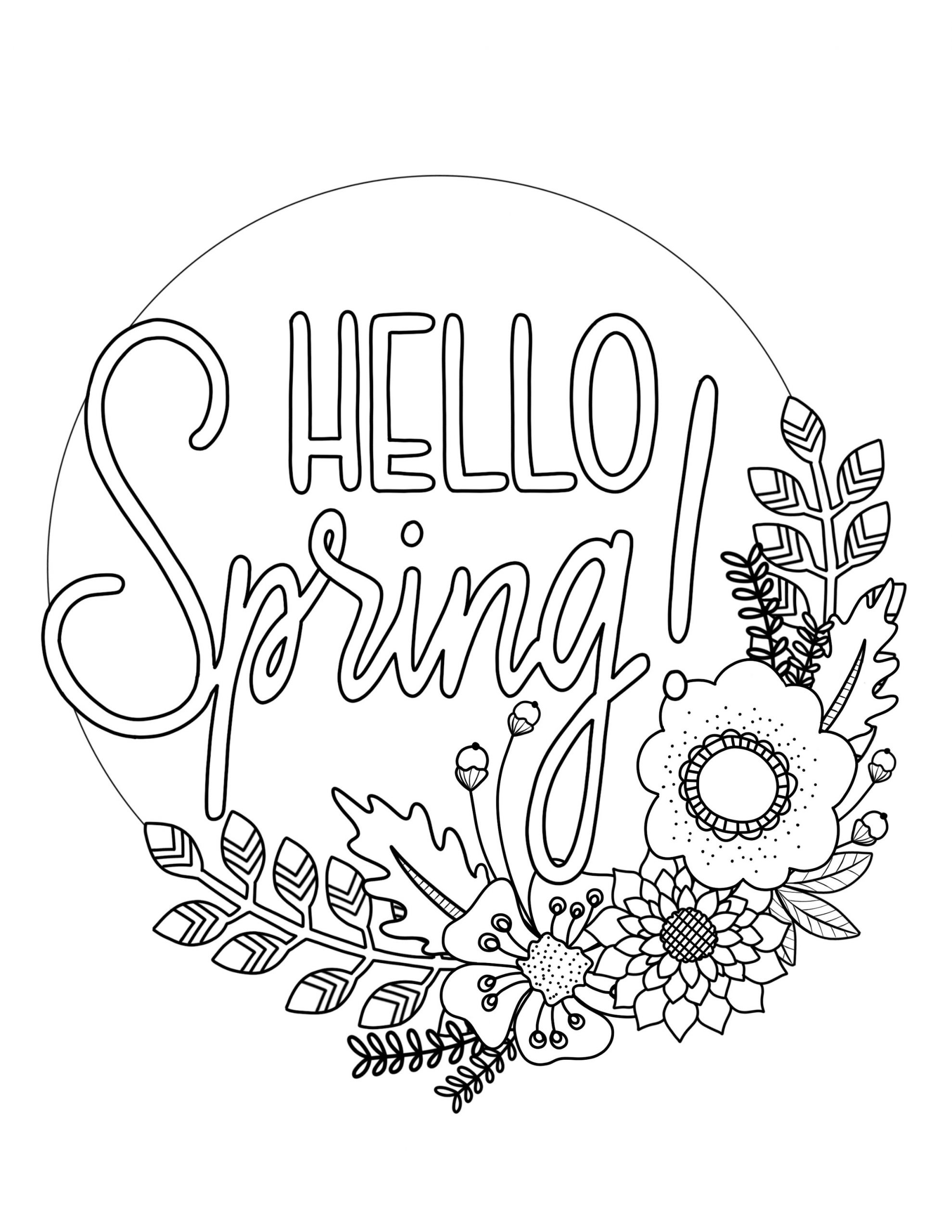 Spring Coloring Sheets For Kids
 Printable Spring Coloring Page Over The Big Moon