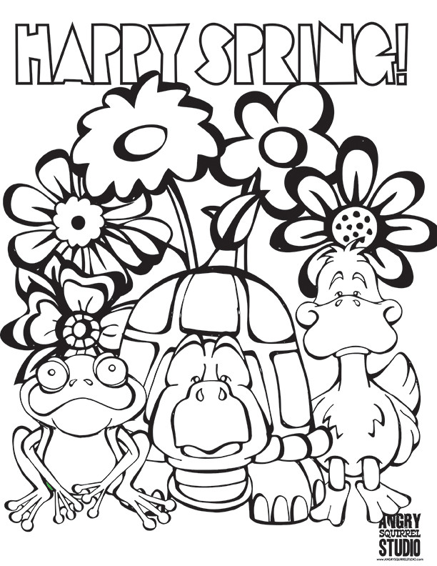 Spring Kids Coloring Pages
 Free Coloring Pages Happy Spring Colouring Pages spring