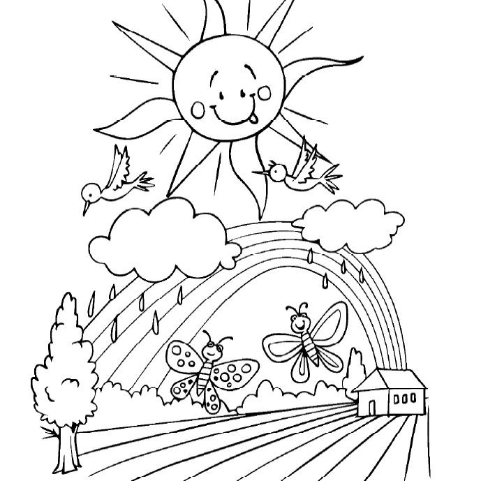 Spring Kids Coloring Pages
 Free Printable Spring Coloring Sheets for Kids