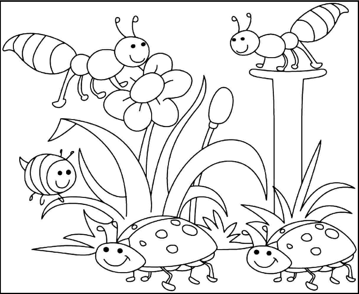 Spring Kids Coloring Pages
 Coloring Pages Great Spring Coloring Pages Download And