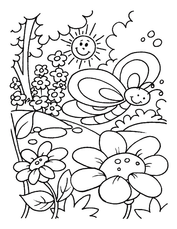 Spring Toddler Coloring Pages
 Spring time coloring pages