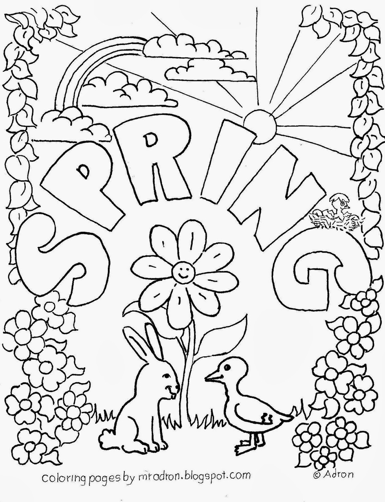 Spring Toddler Coloring Pages
 Coloring Pages for Kids by Mr Adron Spring Free