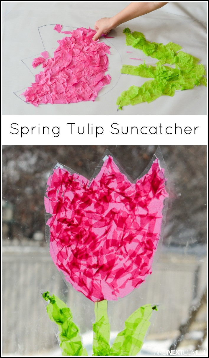 Springtime Crafts For Toddlers
 Tulip Suncatcher Spring Craft