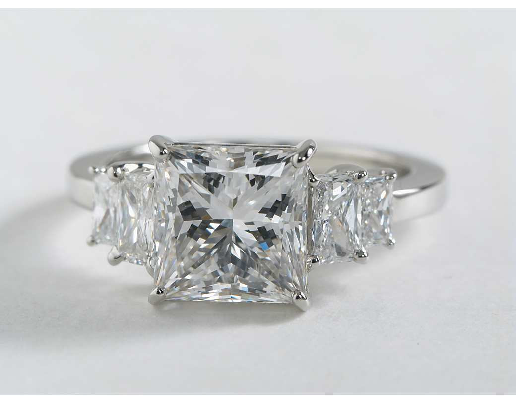 Square Cut Diamond Engagement Rings
 Four Stone Square Brilliant Diamond Engagement Ring in