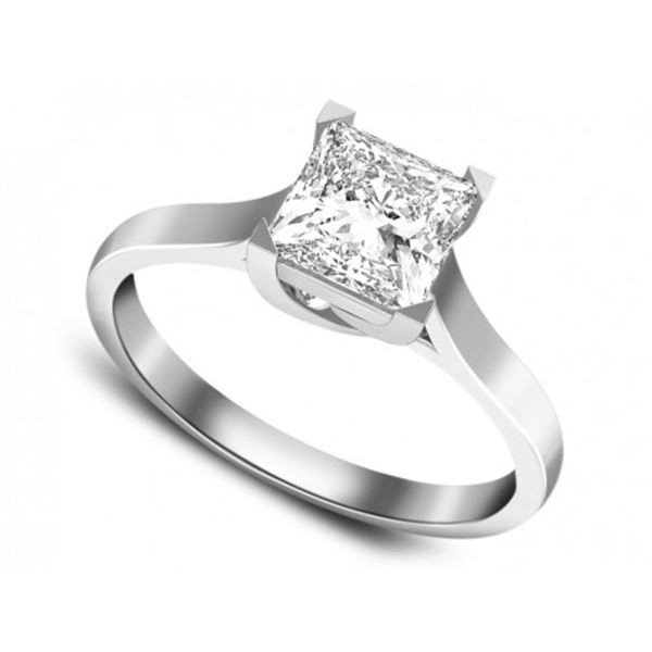 Square Cut Diamond Engagement Rings
 White Gold diamond engagement ring square from House of