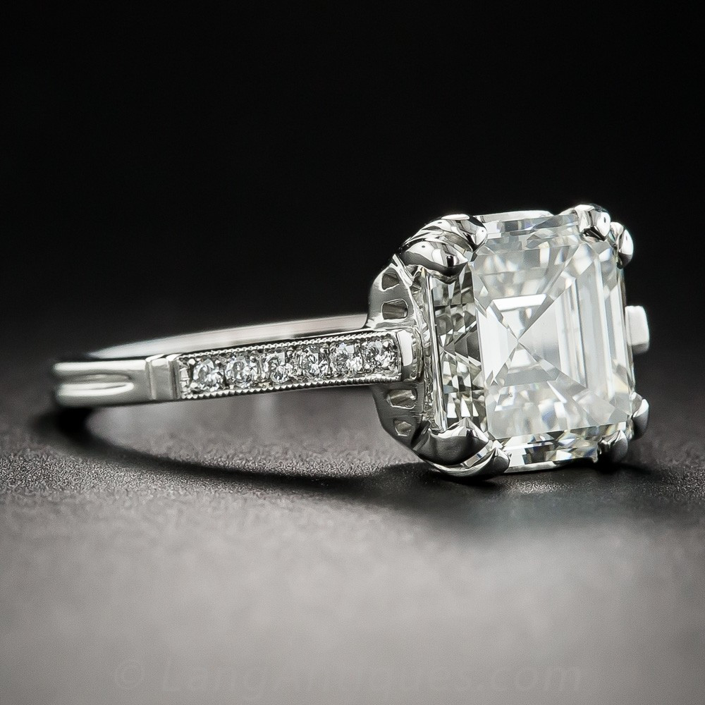 Square Cut Diamond Engagement Rings
 3 51 Carat Square Emerald Cut Diamond Platinum Engagement