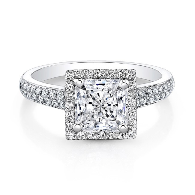 Square Cut Diamond Engagement Rings
 18k White Gold Square Diamond Princess Cut Engagem
