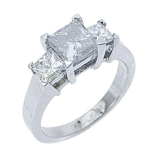 Square Cut Diamond Engagement Rings
 2 5 CARAT WOMENS 3 STONE PAST PRESENT FUTURE DIAMOND RING