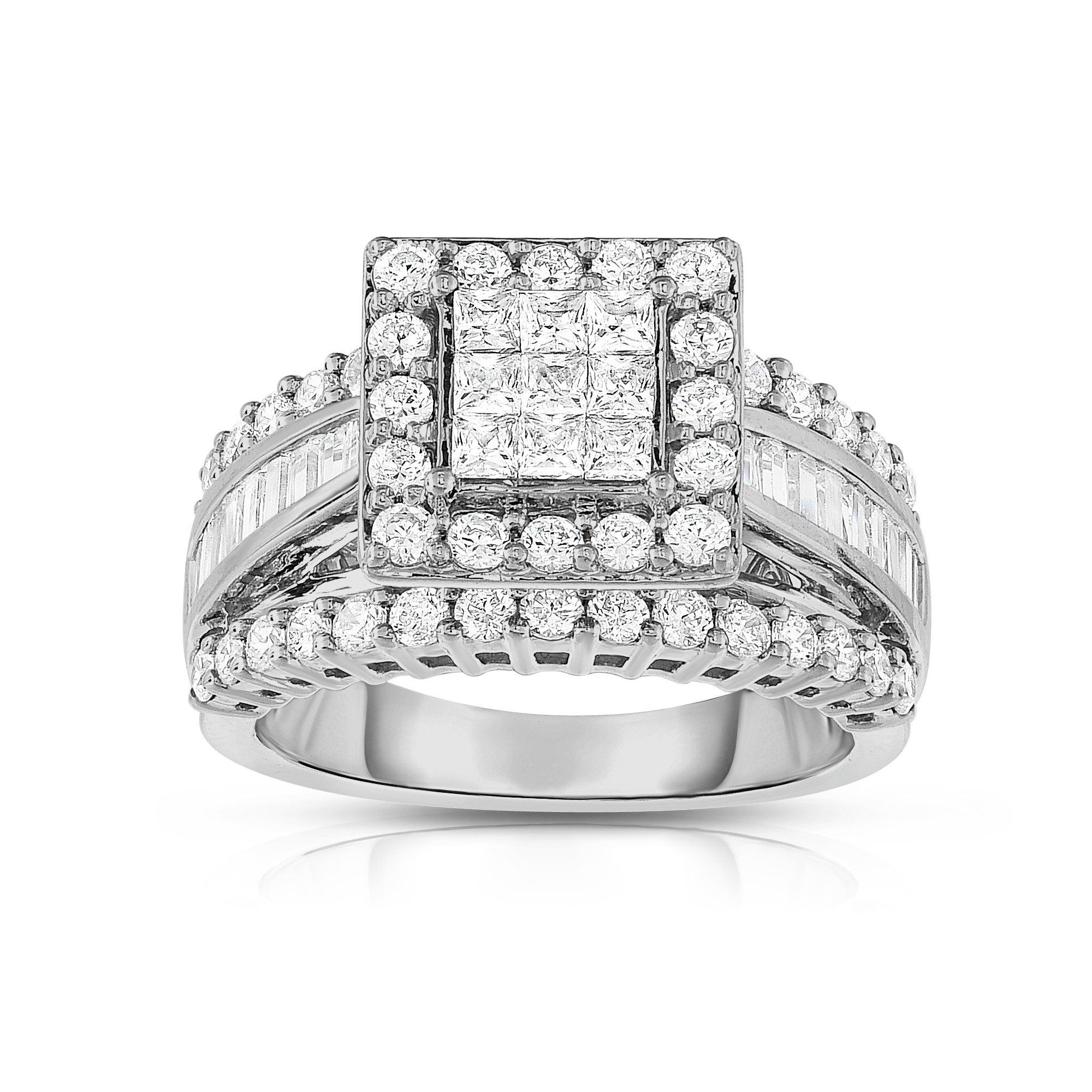 Square Cut Diamond Engagement Rings
 2 cttw Square Cut 14K White Gold Diamond Engagement Ring