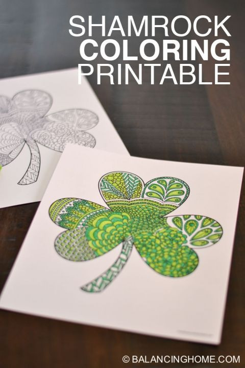 St Patrick Day Crafts For Adults
 Shamrock Coloring Printable