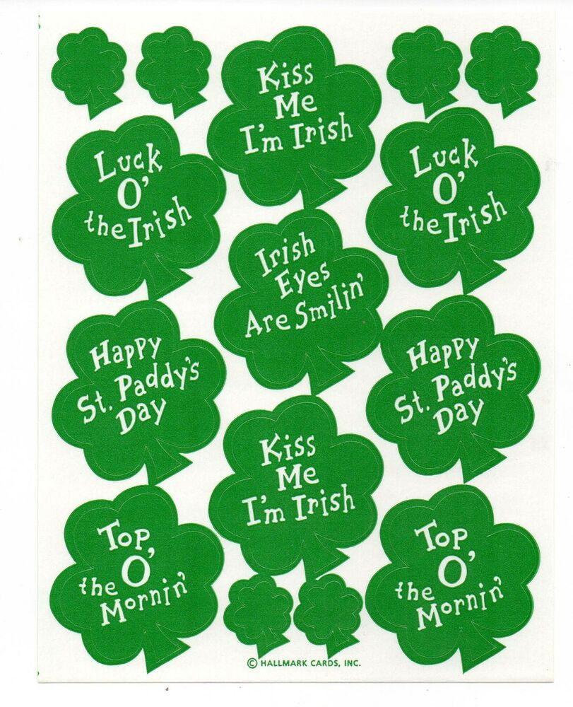 St Patrick's Day Quotes And Images
 Vintage Hallmark Sticker ST PATRICK S DAY SHAMROCK