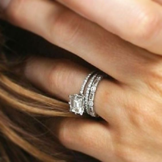 Stacked Wedding Bands
 Engagement ring stack Stacked wedding bands