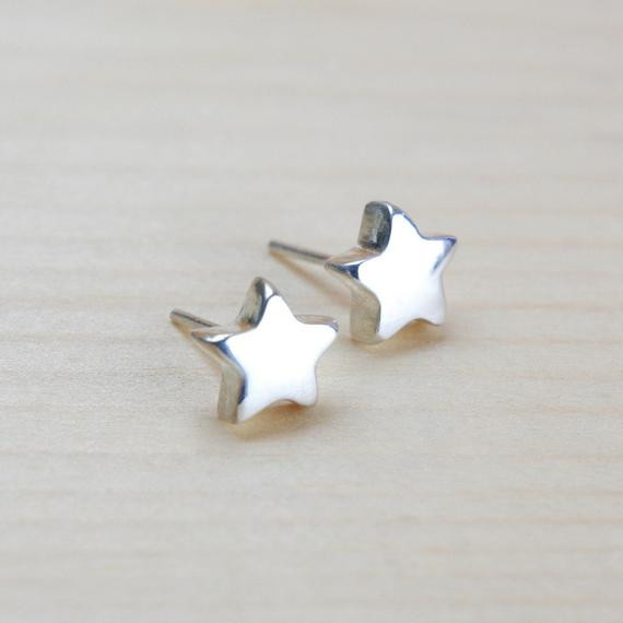 Star Stud Earrings
 star stud earrings silver star earrings silver star studs