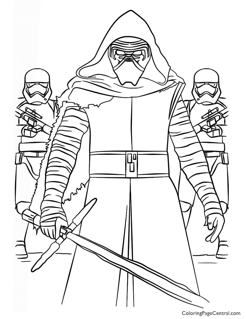 Star Wars Coloring Pages Printable
 Star Wars Kylo Ren and First Order Coloring Page