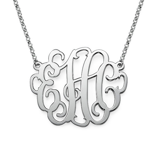 Sterling Silver Monogram Necklace
 Monogram Necklace in Sterling Silver