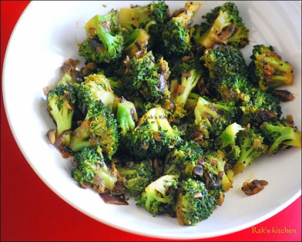 Stir Frying Broccoli
 Broccoli stir fry recipe Indian style Raks Kitchen