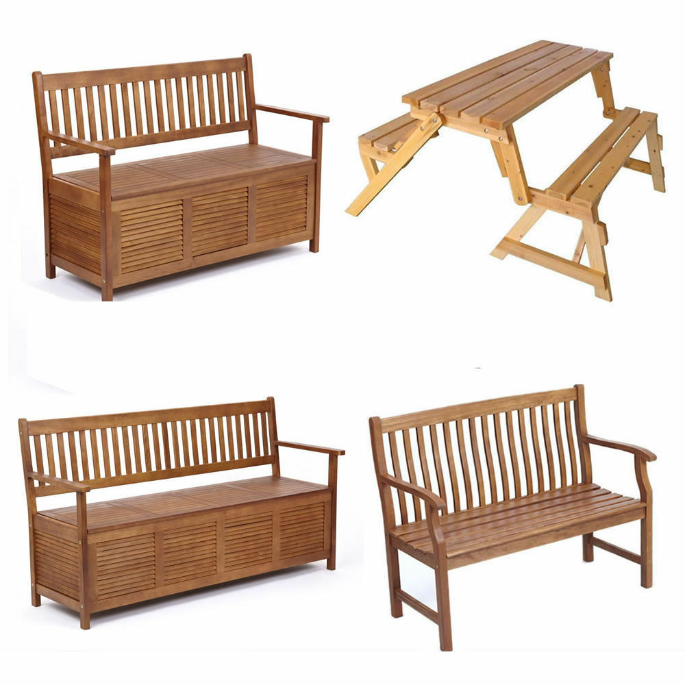Storage Bench Seat
 Garden Patio Outdoor Solid Hardwood Wooden Bench Seat