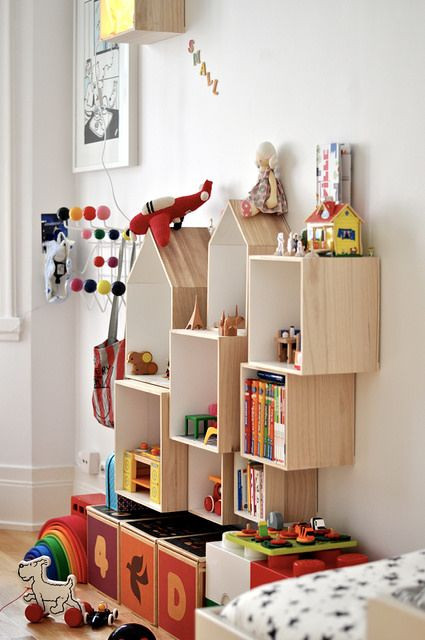 Storage Shelves For Kids Room
 This is a kids room but these wall mounted boxes would
