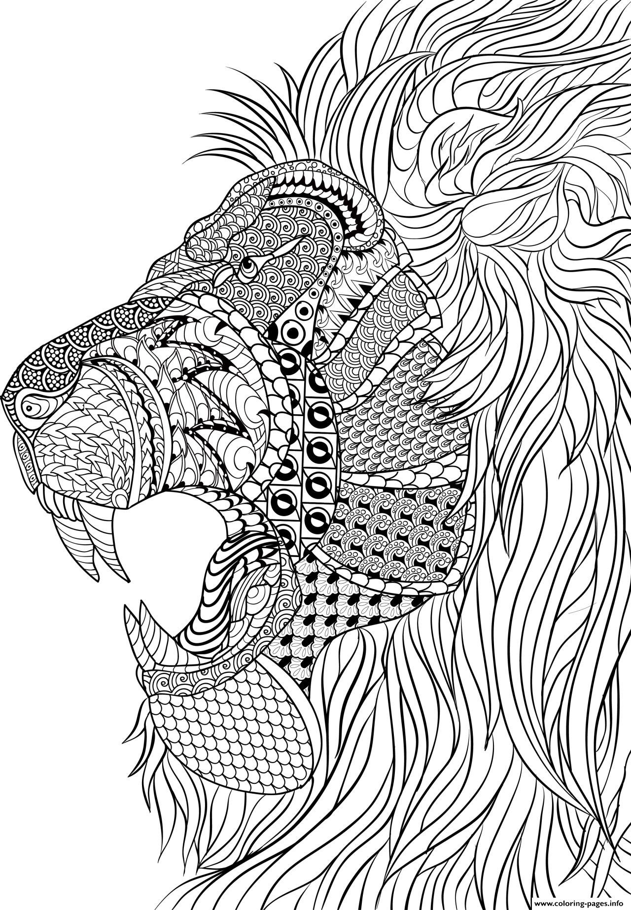 Stress Coloring Books For Adults
 Lion Adult Anti Stress Coloring Pages Printable