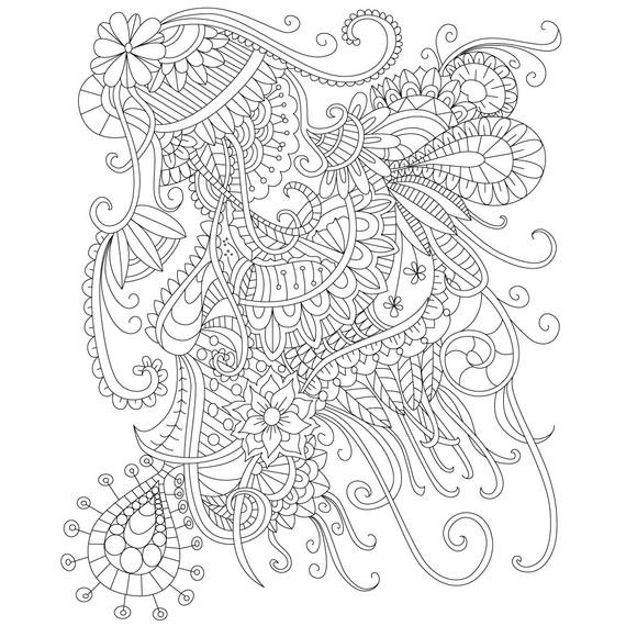 Stress Coloring Books For Adults
 Adult Coloring Page of Abstract Doodle Drawing for Stress